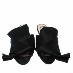 N21 Black Satin Knot Flat Mules Size 37.5 Women Flats 4 N21 Black Satin Knot Flat Mules Size 37.5 Women Flats -N21shop luxury women n21 used shoes p235958 007