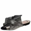 N21 N°21 Metallic Grey Leather Crystal Embellished Bow Flat Mules Size 36 Women Flats 2 N21 N°21 Metallic Grey Leather Crystal Embellished Bow Flat Mules Size 36 Women Flats -N21shop luxury women n21 used shoes p239233 003