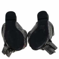 N21 N°21 Metallic Grey Leather Crystal Embellished Bow Flat Mules Size 36 Women Flats 7 N21 N°21 Metallic Grey Leather Crystal Embellished Bow Flat Mules Size 36 Women Flats -N21shop luxury women n21 used shoes p239233 007