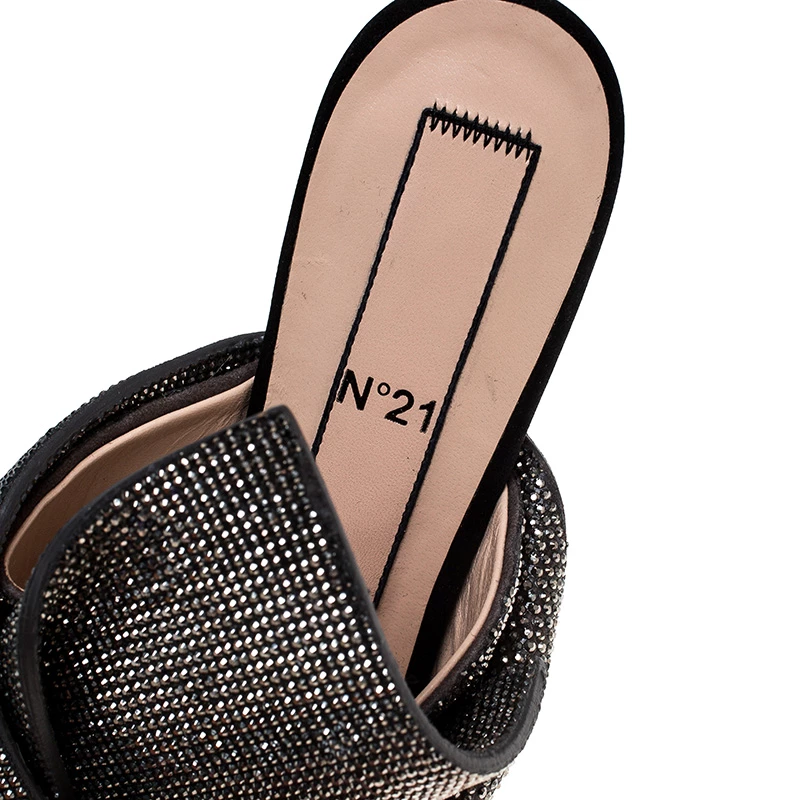 N21 N°21 Metallic Grey Leather Crystal Embellished Bow Flat Mules Size 36 Women Flats N21 N°21 Metallic Grey Leather Crystal Embellished Bow Flat Mules Size 36 Women Flats -N21shop luxury women n21 used shoes p239233 009