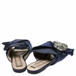 N21 Blue Satin Knot Embellished Mules Size 37 Women Sandals 6 N21 Blue Satin Knot Embellished Mules Size 37 Women Sandals -N21shop luxury women n21 used shoes p241330 003