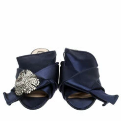 N21 Blue Satin Knot Embellished Mules Size 37 Women Sandals 4 N21 Blue Satin Knot Embellished Mules Size 37 Women Sandals -N21shop luxury women n21 used shoes p241330 1572326607 010