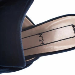 N21 Dark Blue Velvet Knot Flat Mules Size 38 Women Flats 8 N21 Dark Blue Velvet Knot Flat Mules Size 38 Women Flats -N21shop luxury women n21 used shoes p242952 009