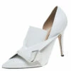 N21 N°21 White Leather Tundra Knotted Pointed Toe D'orsay Pumps Size 41 Women -N21shop luxury women n21 used shoes p243017 004