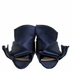 N21 Blue Satin Knot Flat Mules Size 37 Women Flats 4 N21 Blue Satin Knot Flat Mules Size 37 Women Flats -N21shop luxury women n21 used shoes p243366 001