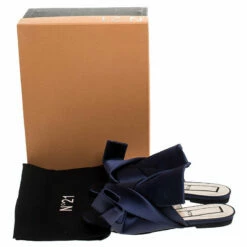 N21 Blue Satin Knot Flat Mules Size 37 Women Flats 9 N21 Blue Satin Knot Flat Mules Size 37 Women Flats -N21shop luxury women n21 used shoes p243366 002
