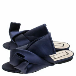 N21 Blue Satin Knot Flat Mules Size 37 Women Flats 5 N21 Blue Satin Knot Flat Mules Size 37 Women Flats -N21shop luxury women n21 used shoes p243366 007
