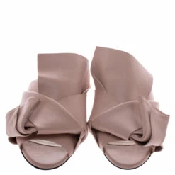 N21 Beige Leather Knot Flat Mules Size 39 Women Flats -N21shop luxury women n21 used shoes p247063 002