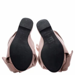 N21 Beige Leather Knot Flat Mules Size 39 Women Flats -N21shop luxury women n21 used shoes p247063 006