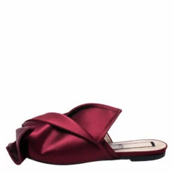 N21 Burgundy Satin Knot Mules Slide Size 39 Women Sandals 3 N21 Burgundy Satin Knot Mules Slide Size 39 Women Sandals -N21shop luxury women n21 used shoes p249957 001