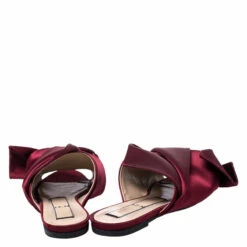 N21 Burgundy Satin Knot Mules Slide Size 39 Women Sandals 6 N21 Burgundy Satin Knot Mules Slide Size 39 Women Sandals -N21shop luxury women n21 used shoes p249957 004