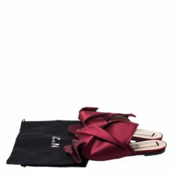 N21 Burgundy Satin Knot Mules Slide Size 39 Women Sandals 9 N21 Burgundy Satin Knot Mules Slide Size 39 Women Sandals -N21shop luxury women n21 used shoes p249957 006
