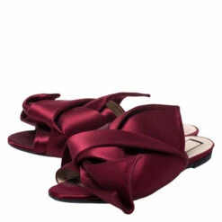 N21 Burgundy Satin Knot Mules Slide Size 39 Women Sandals 5 N21 Burgundy Satin Knot Mules Slide Size 39 Women Sandals -N21shop luxury women n21 used shoes p249957 008