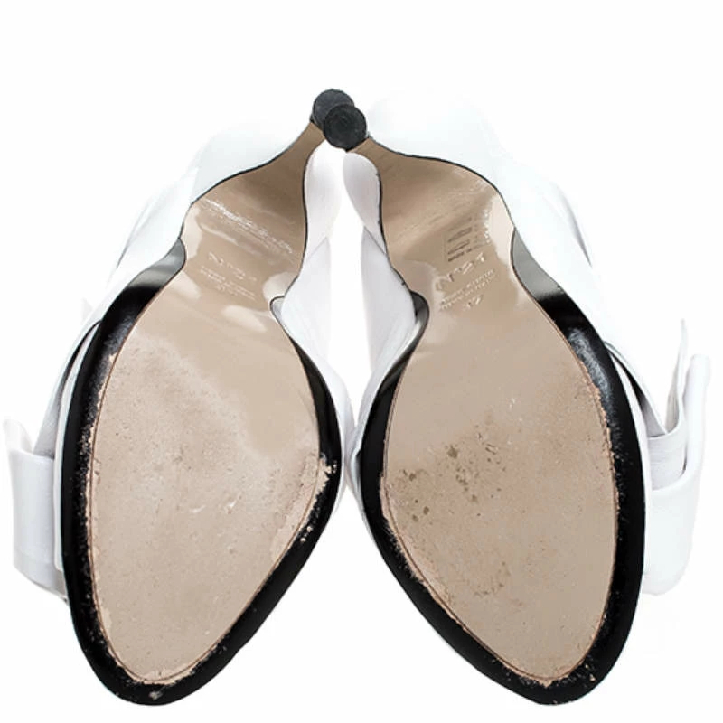 N21 White Leather Ronny Pleated Mules Size 37 Women Sandals N21 White Leather Ronny Pleated Mules Size 37 Women Sandals -N21shop luxury women n21 used shoes p251293 004