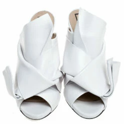N21 White Leather Ronny Pleated Mules Size 37 Women Sandals 4 N21 White Leather Ronny Pleated Mules Size 37 Women Sandals -N21shop luxury women n21 used shoes p251293 005
