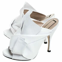 N21 White Leather Ronny Pleated Mules Size 37 Women Sandals 5 N21 White Leather Ronny Pleated Mules Size 37 Women Sandals -N21shop luxury women n21 used shoes p251293 006