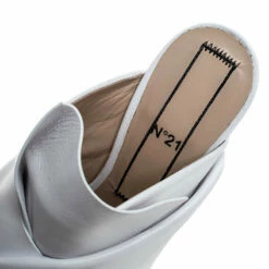 N21 White Leather Ronny Pleated Mules Size 37 Women Sandals 8 N21 White Leather Ronny Pleated Mules Size 37 Women Sandals -N21shop luxury women n21 used shoes p251293 008