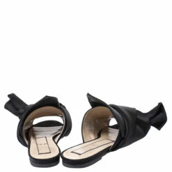 N21 Black Satin Knot Flat Slip On Mules Size 38 Women Flats 6 N21 Black Satin Knot Flat Slip On Mules Size 38 Women Flats -N21shop luxury women n21 used shoes p253373 003