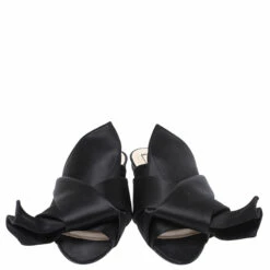 N21 Black Satin Knot Flat Slip On Mules Size 38 Women Flats 4 N21 Black Satin Knot Flat Slip On Mules Size 38 Women Flats -N21shop luxury women n21 used shoes p253373 004