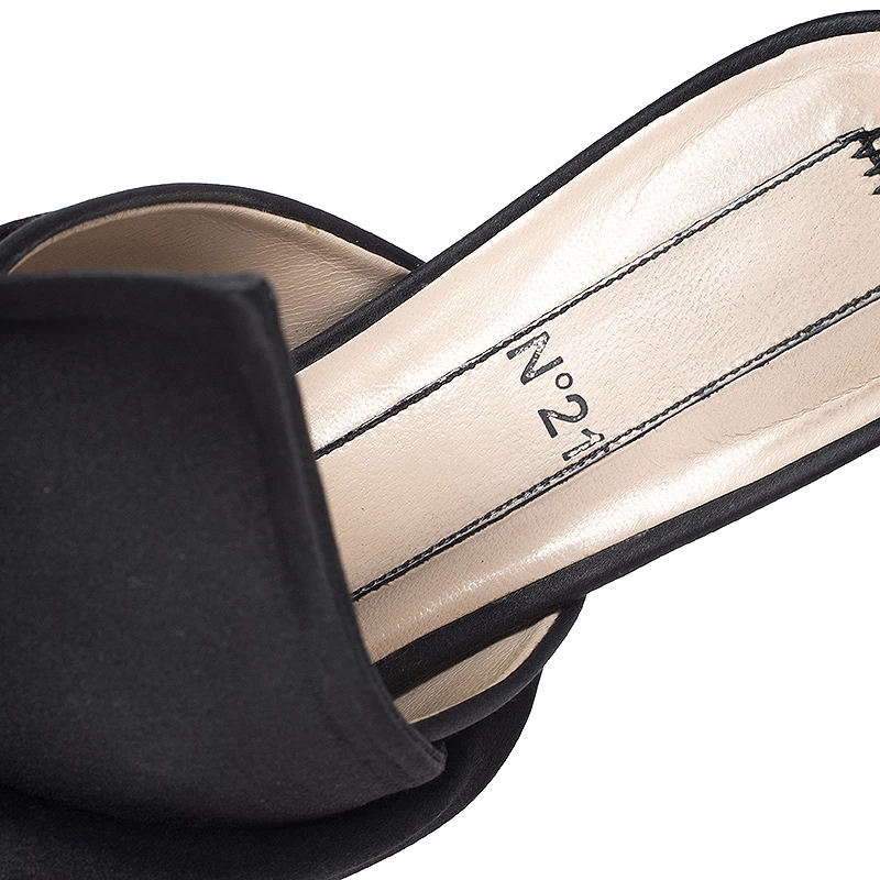 N21 Black Satin Knot Flat Slip On Mules Size 38 Women Flats N21 Black Satin Knot Flat Slip On Mules Size 38 Women Flats -N21shop luxury women n21 used shoes p253373 005