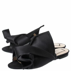 N21 Black Satin Knot Flat Slip On Mules Size 38 Women Flats 5 N21 Black Satin Knot Flat Slip On Mules Size 38 Women Flats -N21shop luxury women n21 used shoes p253373 008