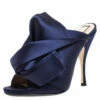 N21 Navy Blue Satin Raso Knot Peep Toe Mules Size 37.5 Women Sandals 2 N21 Navy Blue Satin Raso Knot Peep Toe Mules Size 37.5 Women Sandals -N21shop luxury women n21 used shoes p260497 006