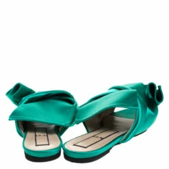 N21 Green Satin Knot Flat Mules Size 42 Women Sandals 6 N21 Green Satin Knot Flat Mules Size 42 Women Sandals -N21shop luxury women n21 used shoes p268848 002