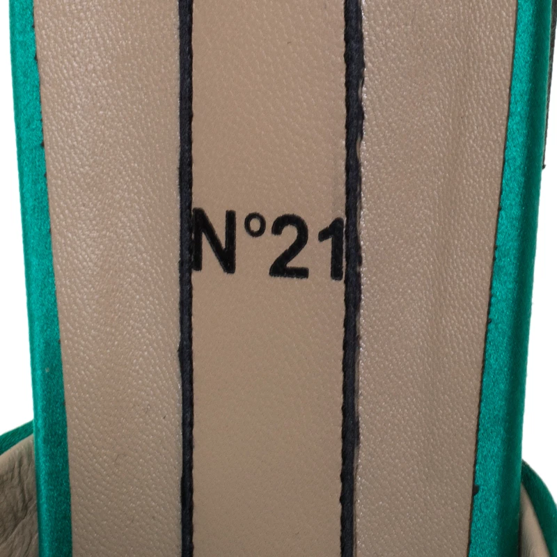N21 Green Satin Knot Flat Mules Size 42 Women Sandals N21 Green Satin Knot Flat Mules Size 42 Women Sandals -N21shop luxury women n21 used shoes p268848 004
