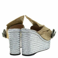 N21 Silver/Gold Glitter Fabric Raso Knot Espadrille Platform Wedge Sandals Size 39 Women Flats 6 N21 Silver/Gold Glitter Fabric Raso Knot Espadrille Platform Wedge Sandals Size 39 Women Flats -N21shop luxury women n21 used shoes p272420 002