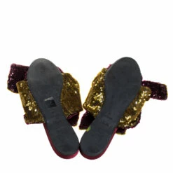 N21 Multicolor Sequin Embellished Knotted Flat Slides Size 40 Women Flats -N21shop luxury women n21 used shoes p272543 003