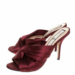 N21 Burgundy Satin Knot Open Toe Sandals Size 42 Women 5 N21 Burgundy Satin Knot Open Toe Sandals Size 42 Women -N21shop luxury women n21 used shoes p279264 002