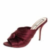 N21 Burgundy Satin Knot Open Toe Sandals Size 42 Women 1 N21 Burgundy Satin Knot Open Toe Sandals Size 42 Women -N21shop luxury women n21 used shoes p279264 003