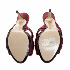N21 Burgundy Satin Knot Open Toe Sandals Size 42 Women 7 N21 Burgundy Satin Knot Open Toe Sandals Size 42 Women -N21shop luxury women n21 used shoes p279264 008