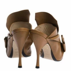 N21 Brown Leather Ronny Pleated Mules Size 38 Women Sandals 6 N21 Brown Leather Ronny Pleated Mules Size 38 Women Sandals -N21shop luxury women n21 used shoes p282403 007