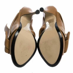 N21 Brown Leather Ronny Pleated Mules Size 38 Women Sandals 7 N21 Brown Leather Ronny Pleated Mules Size 38 Women Sandals -N21shop luxury women n21 used shoes p282403 008
