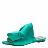 N21 Green Satin Knot Flat Mules Size 39.5 Women Flats -N21shop luxury women n21 used shoes p285540 002