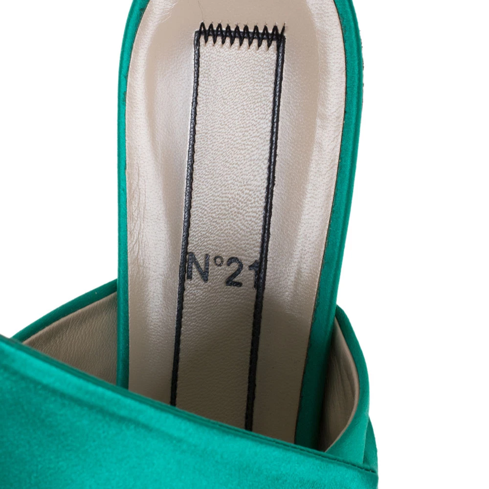 N21 Green Satin Knot Flat Mules Size 39.5 Women Flats N21 Green Satin Knot Flat Mules Size 39.5 Women Flats -N21shop luxury women n21 used shoes p285540 004