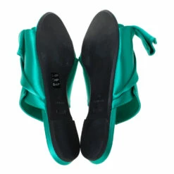 N21 Green Satin Knot Flat Mules Size 39.5 Women Flats 7 N21 Green Satin Knot Flat Mules Size 39.5 Women Flats -N21shop luxury women n21 used shoes p285540 007