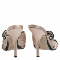 N21 Beige Satin Embellished Cipria Mule Sandals Size 36 Women 6 N21 Beige Satin Embellished Cipria Mule Sandals Size 36 Women -N21shop luxury women n21 used shoes p287532 003