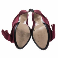 N21 Burgundy Satin Raso Knot Peep Toe Mules Size 40 Women Sandals 7 N21 Burgundy Satin Raso Knot Peep Toe Mules Size 40 Women Sandals -N21shop luxury women n21 used shoes p291108 008