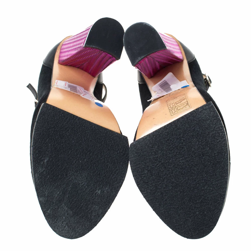 N21 Black/Purple Suede And Leather Block Heel Ankle Strap Sandals Size 38.5 Women Pumps N21 Black/Purple Suede And Leather Block Heel Ankle Strap Sandals Size 38.5 Women Pumps -N21shop luxury women n21 used shoes p292252 001