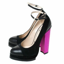 N21 Black/Purple Suede And Leather Block Heel Ankle Strap Sandals Size 38.5 Women Pumps 5 N21 Black/Purple Suede And Leather Block Heel Ankle Strap Sandals Size 38.5 Women Pumps -N21shop luxury women n21 used shoes p292252 003