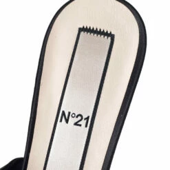 N21 Black Satin Knot Pointed Toe Heel Slippers Size 40 Women Sandals -N21shop luxury women n21 used shoes p295814 002