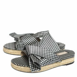 N21 Black White/Black Check Satin Open Toe Flat Slides Size 38.5 Women Flats 5 N21 Black White/Black Check Satin Open Toe Flat Slides Size 38.5 Women Flats -N21shop luxury women n21 used shoes p297072 002