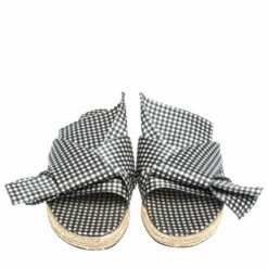 N21 Black White/Black Check Satin Open Toe Flat Slides Size 38.5 Women Flats 4 N21 Black White/Black Check Satin Open Toe Flat Slides Size 38.5 Women Flats -N21shop luxury women n21 used shoes p297072 003