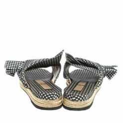 N21 Black White/Black Check Satin Open Toe Flat Slides Size 38.5 Women Flats 6 N21 Black White/Black Check Satin Open Toe Flat Slides Size 38.5 Women Flats -N21shop luxury women n21 used shoes p297072 004