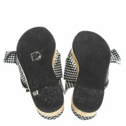 N21 Black White/Black Check Satin Open Toe Flat Slides Size 38.5 Women Flats 7 N21 Black White/Black Check Satin Open Toe Flat Slides Size 38.5 Women Flats -N21shop luxury women n21 used shoes p297072 007