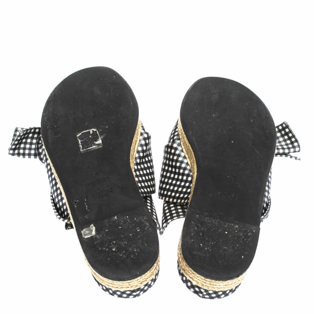 N21 Black White/Black Check Satin Open Toe Flat Slides Size 38.5 Women Flats N21 Black White/Black Check Satin Open Toe Flat Slides Size 38.5 Women Flats -N21shop luxury women n21 used shoes p297072 007