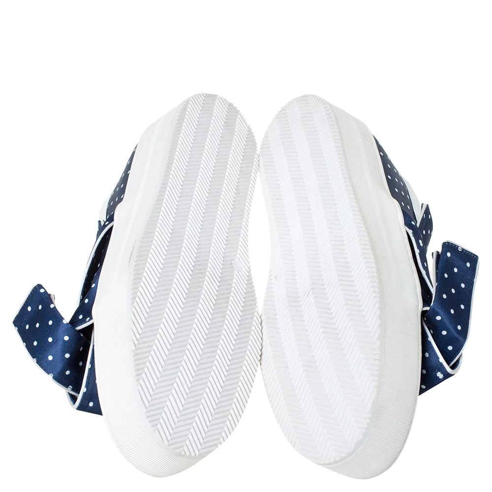 N21 Blue/White Polka Dot Satin Knot Slip On Sneakers Size 41 Women N21 Blue/White Polka Dot Satin Knot Slip On Sneakers Size 41 Women -N21shop luxury women n21 used shoes p299968 008