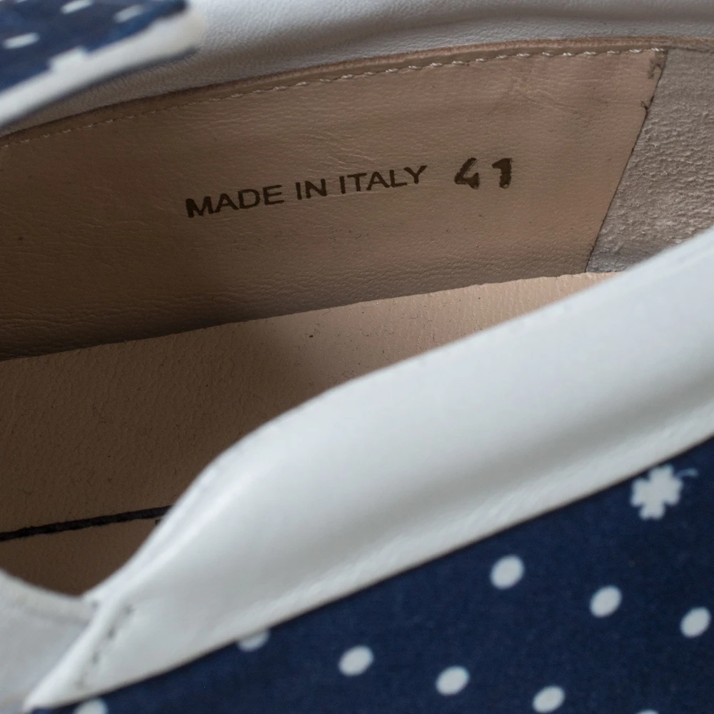 N21 Blue/White Polka Dot Satin Knot Slip On Sneakers Size 41 Women N21 Blue/White Polka Dot Satin Knot Slip On Sneakers Size 41 Women -N21shop luxury women n21 used shoes p299968 009